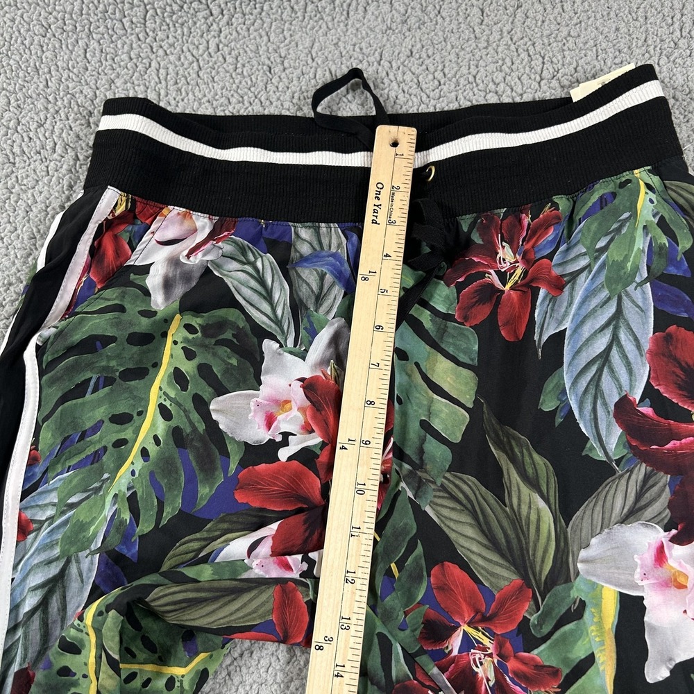 C&C California Pants Womens Large Multicolor Tropical Floral Jogger Side Stripe - Picture 8 of 16